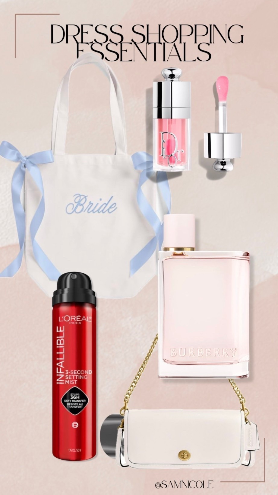 dress shopping essentials, from a cute bag, trustworthy setting spray and a signature scent 🤍 a few things I used for my wedding dress shopping!

#LTKWedding #LTKBeauty #LTKgrwm