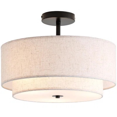 16" Double Drum 3-Light Semi Flush Mount Ceiling Light | Wayfair North America