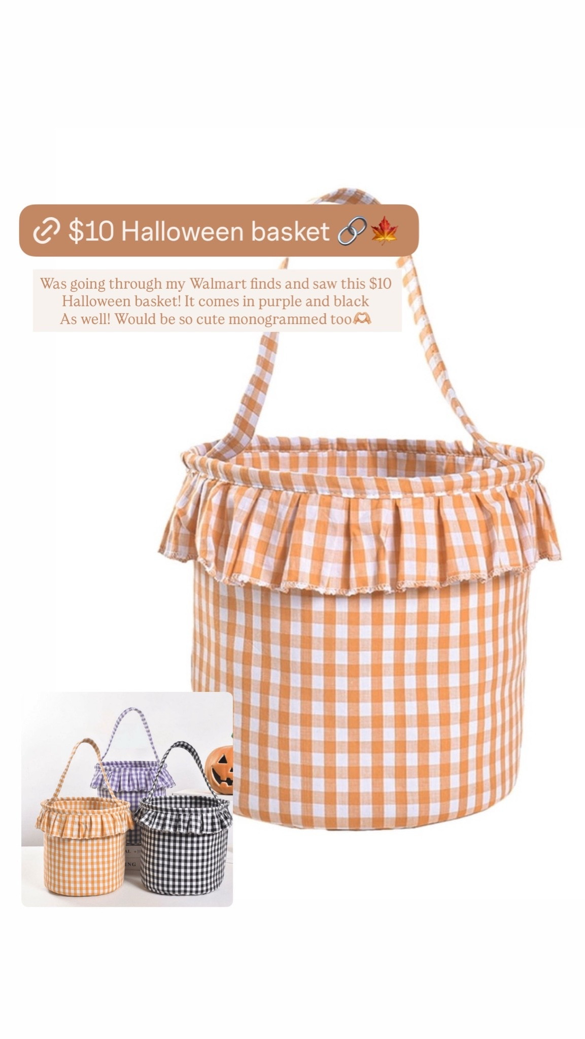 Halloween basket tote