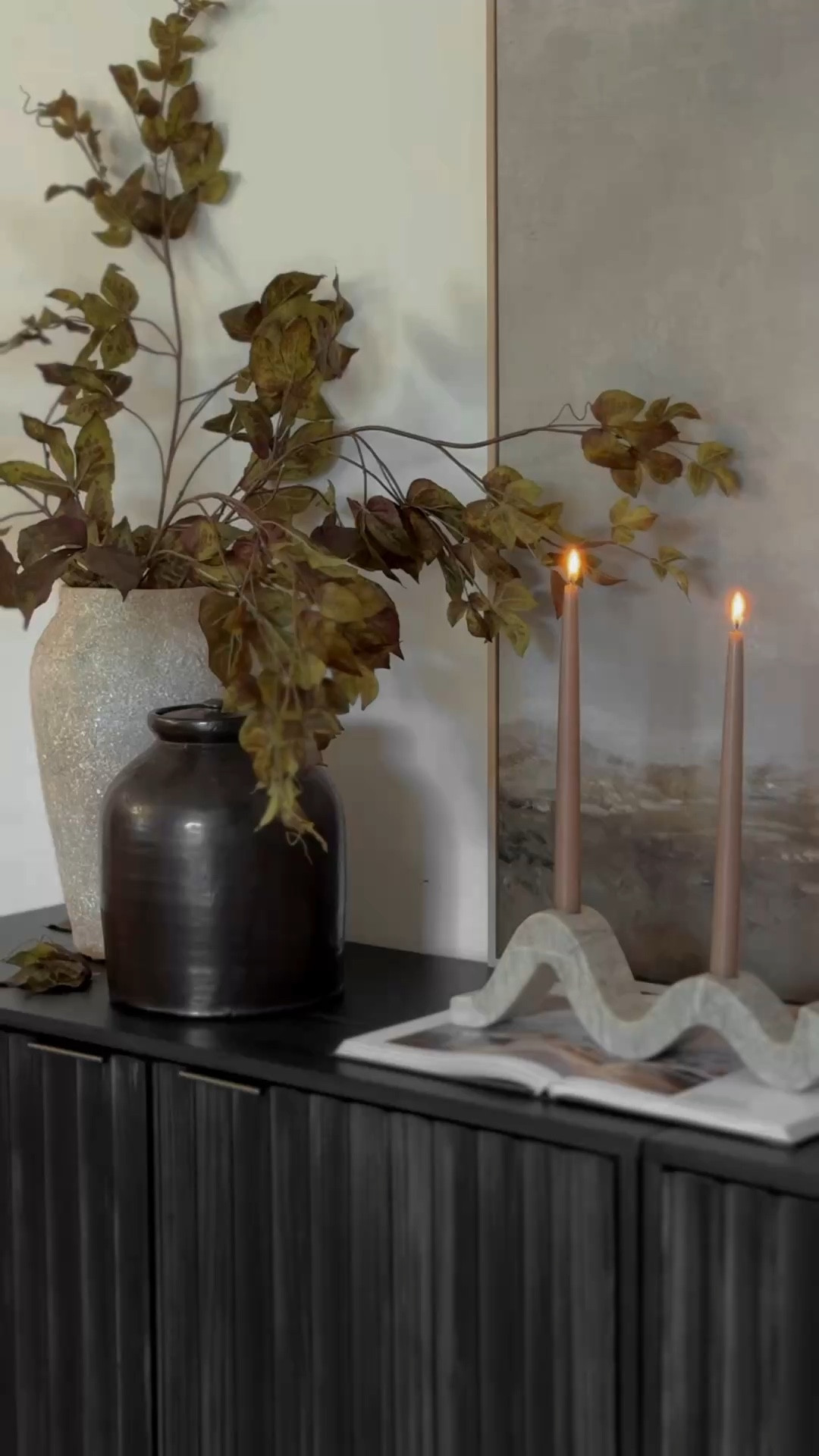 Sideboard decor, console table decor, entryway styling, living room decor, faux stems, vases, candlestick holders, canvas wall art, sideboard styling, living room ￼inspo￼

#LTKHome