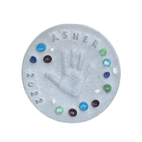 Large DIY Handprint Stepping Stone Kit, Mother's Day Gift, Footprint Stepping Stone (10 Inch + Stamp Set) | Amazon (US)