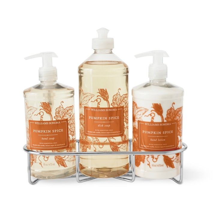 Williams Sonoma Pumpkin Spice Hand Soap & Lotion 4-Piece Kitchen Set | Williams-Sonoma