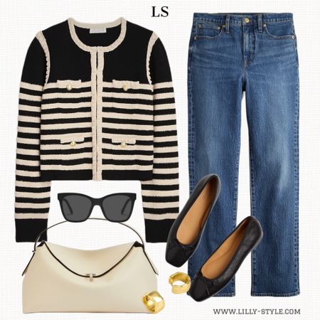 This striped sweater jacket is beautiful.  Loving this classy look. 
This color of this bag 😍😍. I have the smaller size in cognac and I love it. 





#LTKshoecrush #LTKstyletip #LTKitbag