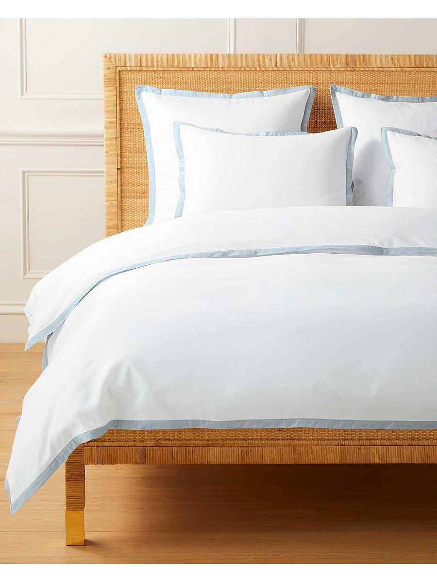 Border Frame Sateen Duvet Cover | Serena and Lily