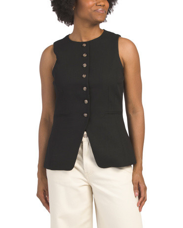 Linen Blend Vest | TJ Maxx