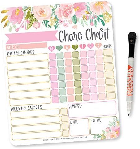 Pink Floral Kids Chore Chart Magnetic, Reward Chart for Kids, Good Behavior Chart for Kids at Hom... | Amazon (US)