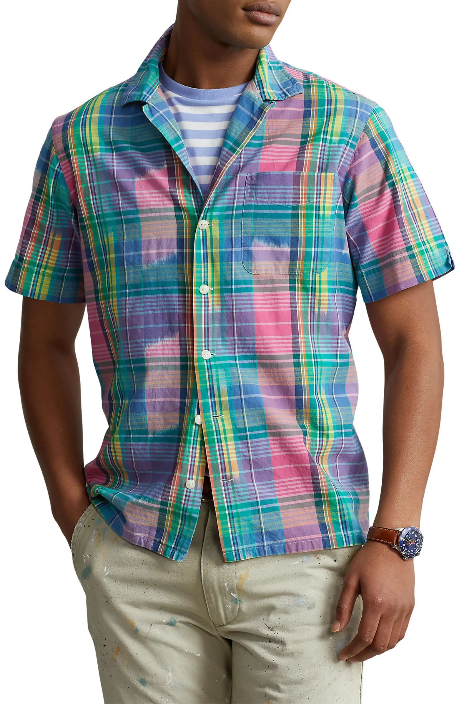Polo Ralph Lauren Plaid Classic Fit Madras Camp Shirt | Nordstrom | Nordstrom