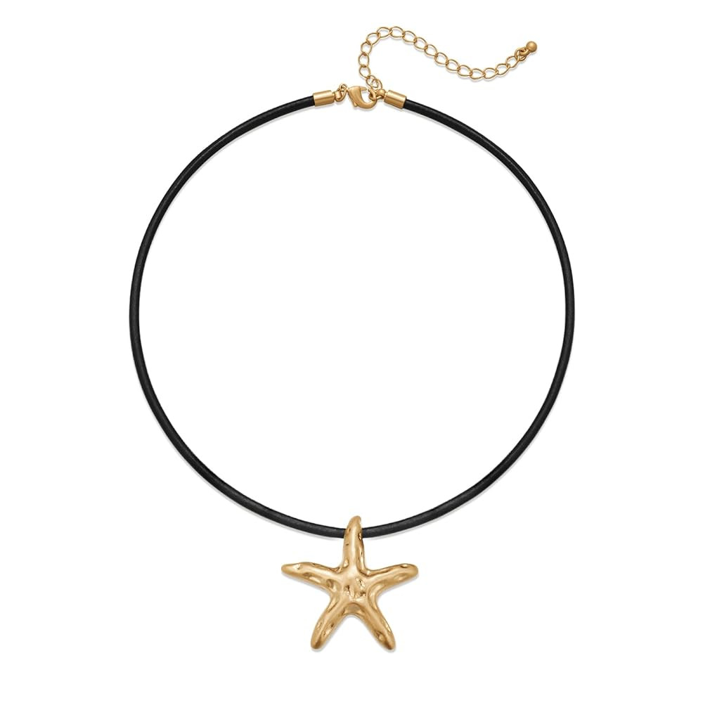 Starfish Necklace Shell Pendant Necklaces for Women Boho Beach Gold Chain Charm Necklace Trendy S... | Amazon (US)