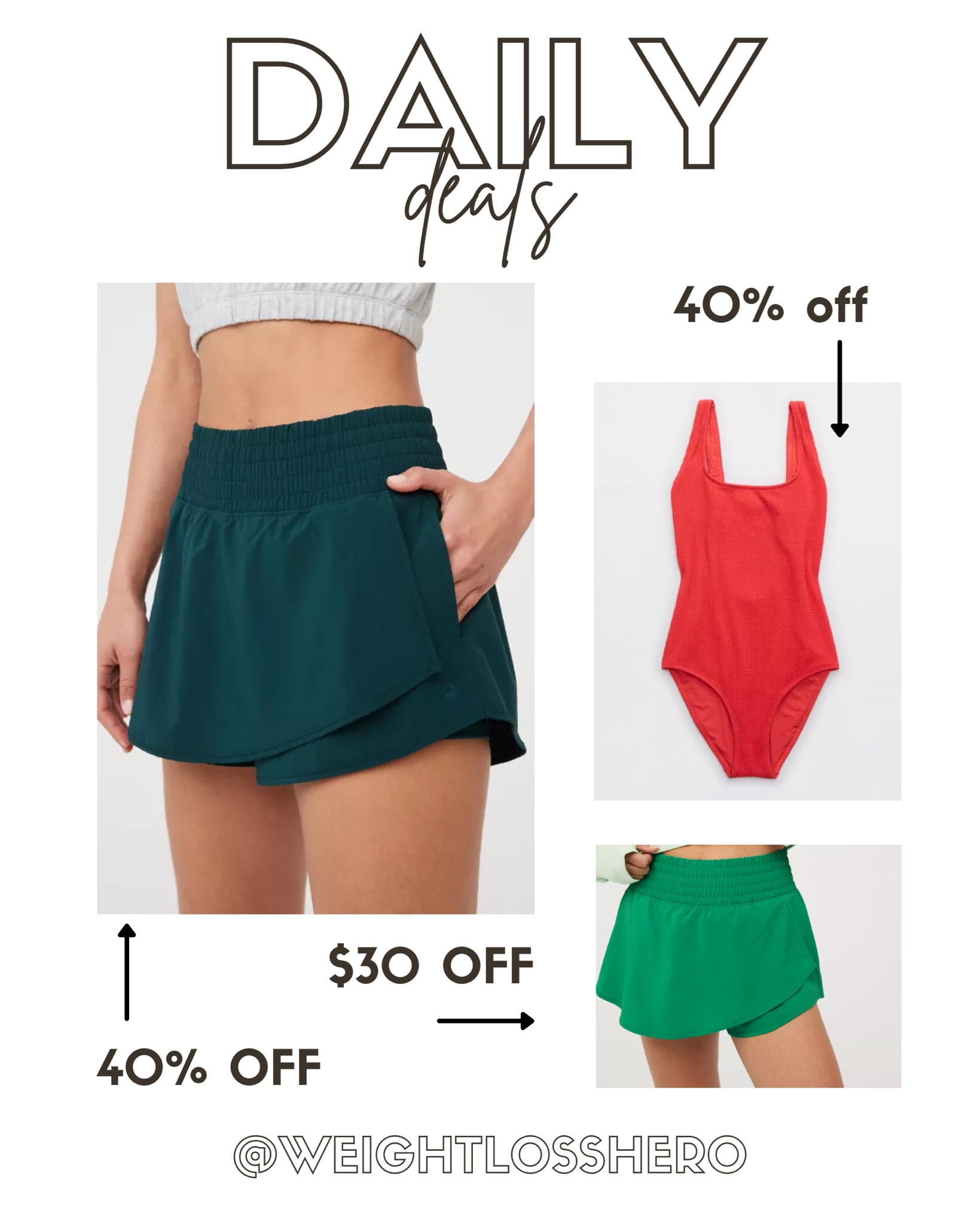 40% off skorts, shorts, and swim at Aerie! I have these skorts in 3 different colors and LOVE them! 

#LTKswim #LTKfindsunder100 #LTKsalealert