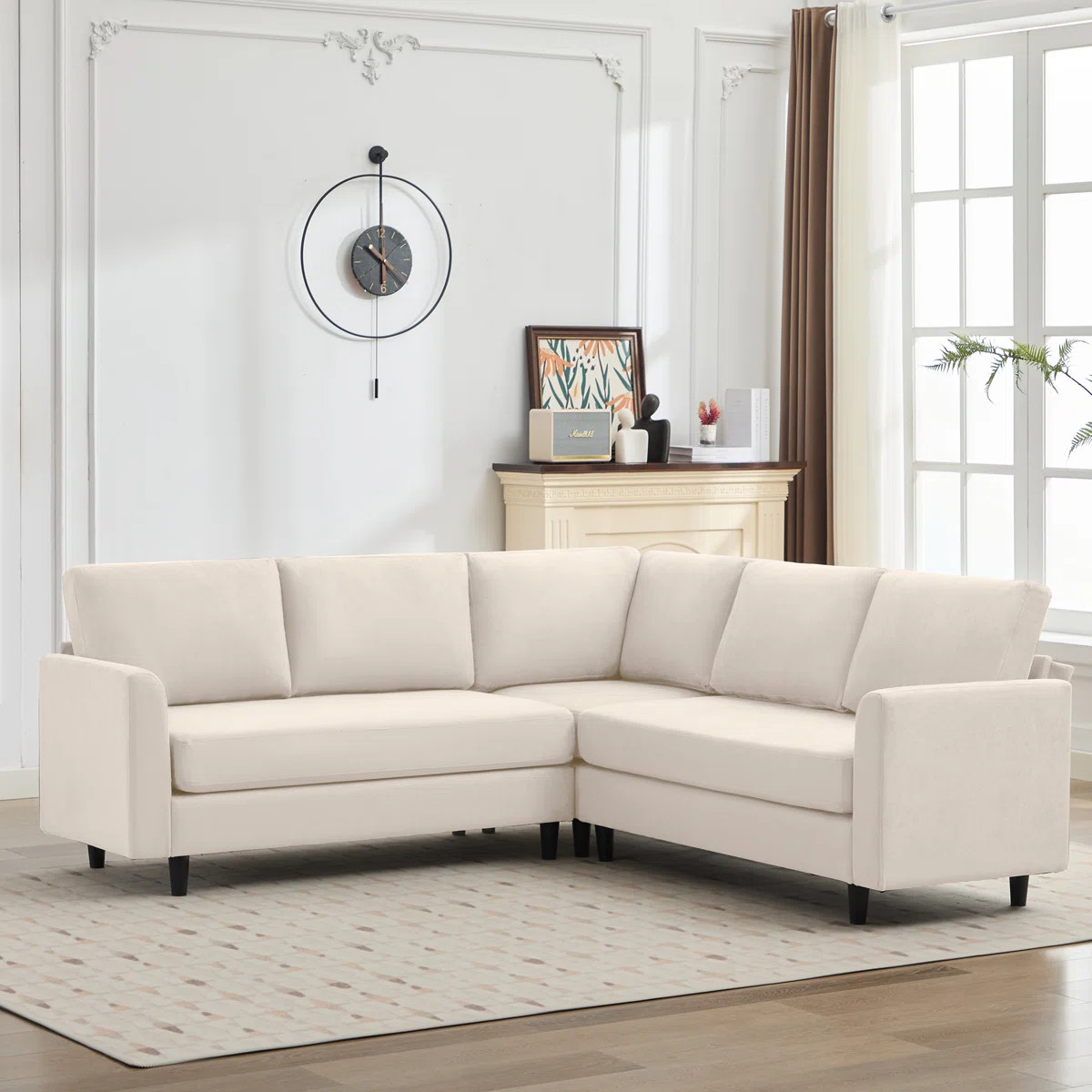 83.5" Sectional Corner Sofa With Armrest Black Legs Seater For 5 | Wayfair North America