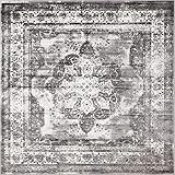 Unique Loom Sofia Traditional Area Rug_SOF002, 8 Feet, Gray/Light Gray | Amazon (US)