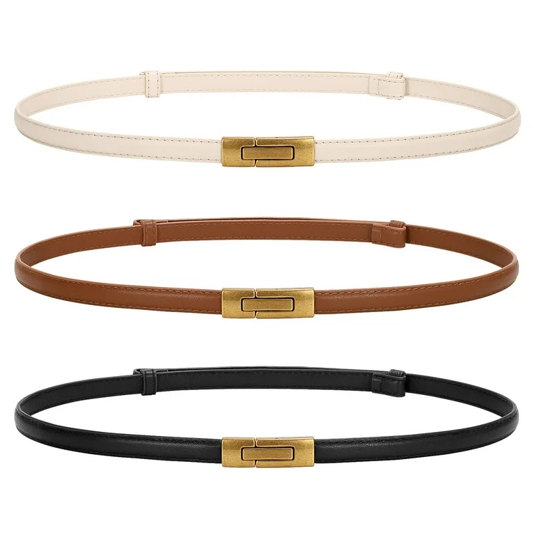 SUOSDEY Skinny Women Belt Thin Women Belt Ladies Dresses Belt with Alloy Turn Lock | Walmart (US)