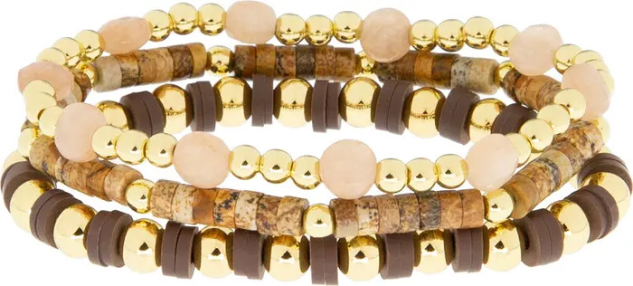 MARLYN SCHIFF Set of 3 Beaded Stretch Bracelets | Nordstrom | Nordstrom