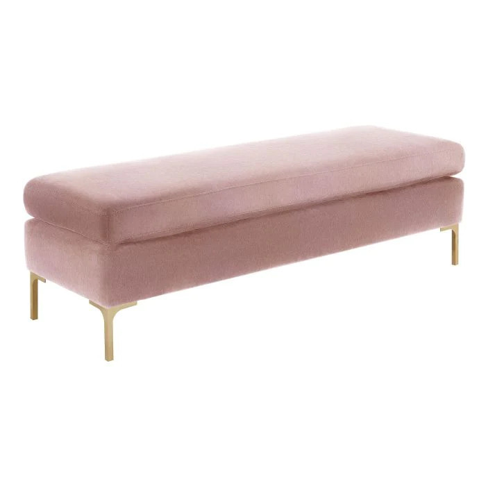 Delilah Textured Velvet Bench | Burke Decor