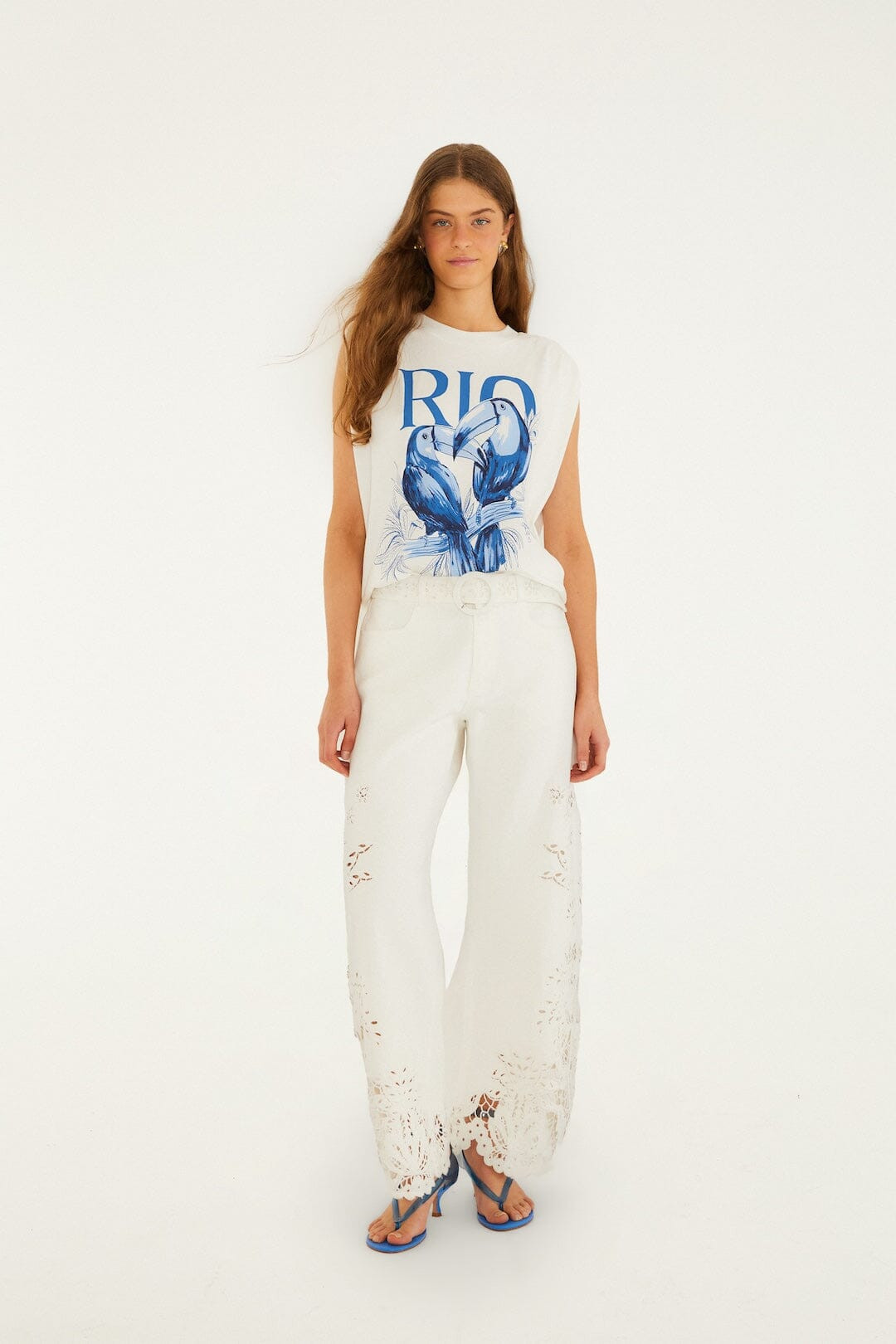 Off-White Toucan Rio Padded Shoulder Organic Cotton T-Shirt | FARM Rio | FarmRio (US)