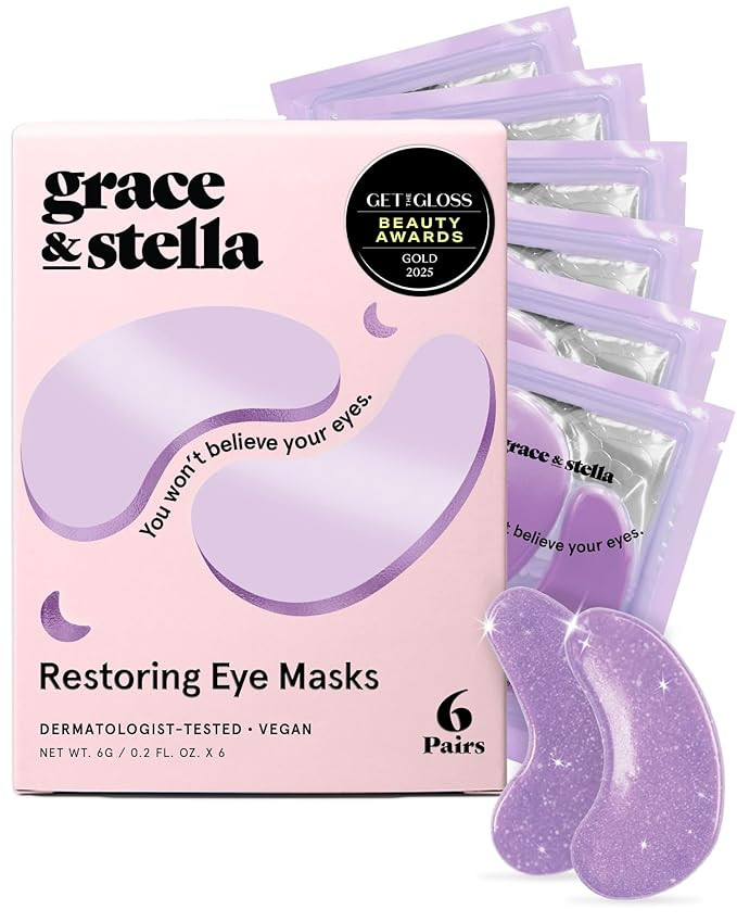 grace & stella Retinol Under Eye Patches for Puffy Eyes and Dark Circles, Restoring Gel Under Eye... | Amazon (US)