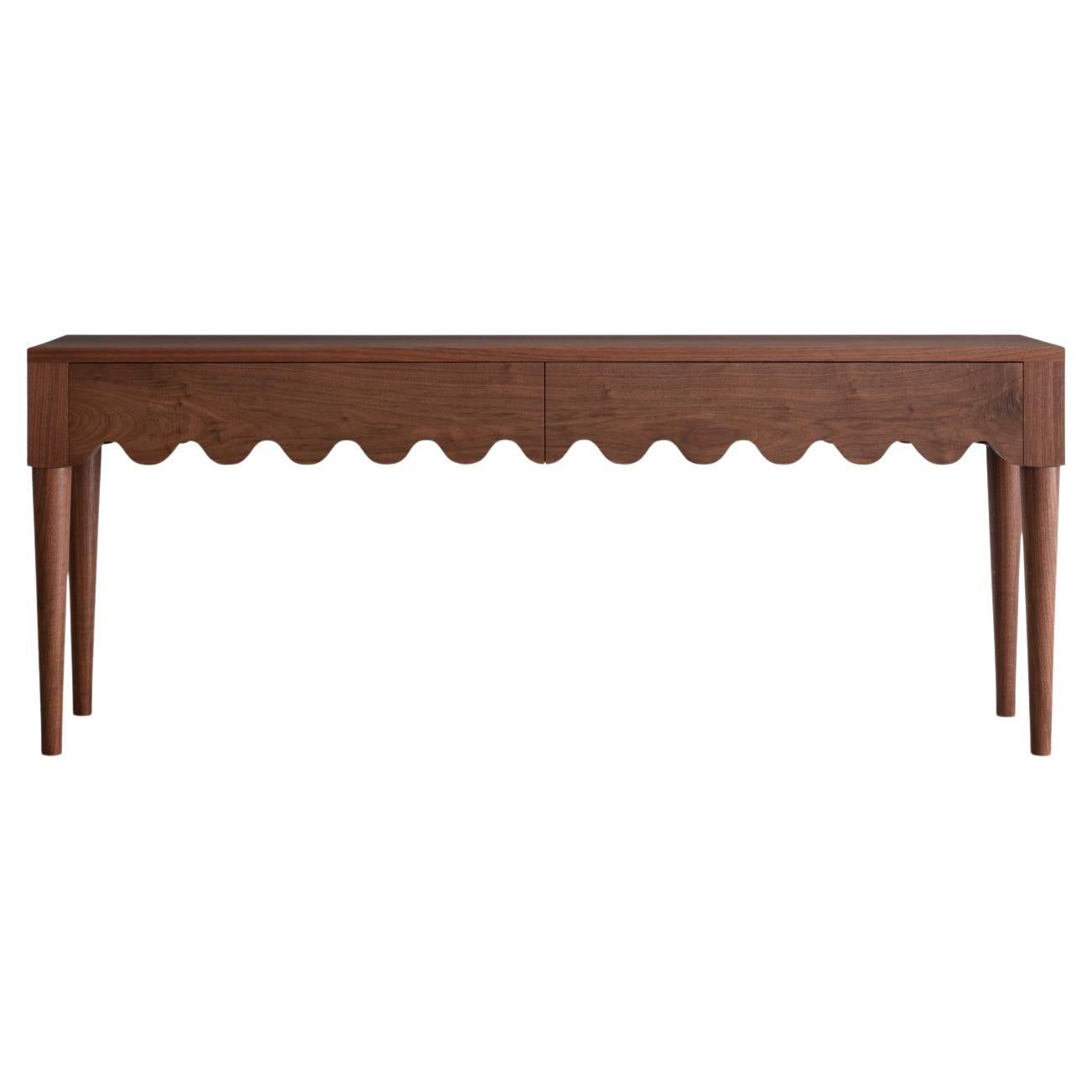 Squiggle Console Table / Hand Sculpted Walnut XL | 1stDibs