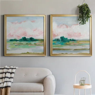 Pink Marsh I - 2-Piece Painting Print | Wayfair North America
