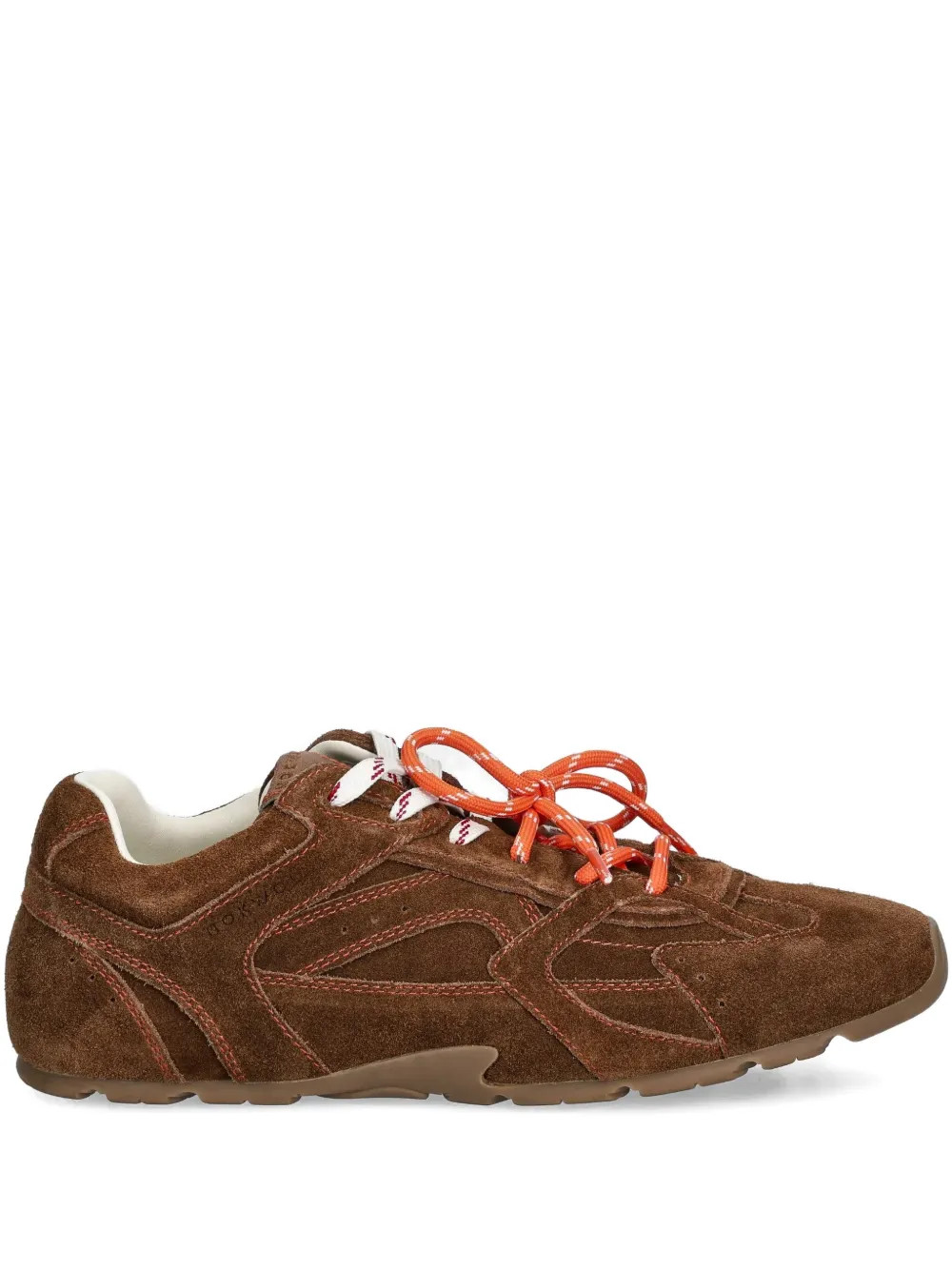 Atlas Tan suede panelled trainers | Farfetch Global