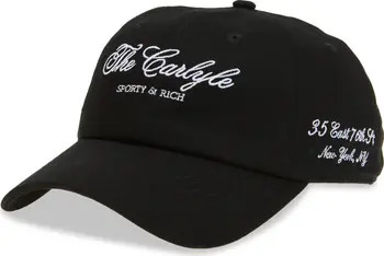 Sporty & Rich Carlyle Embroidered Logo Cotton Twill Baseball Cap | Nordstrom | Nordstrom