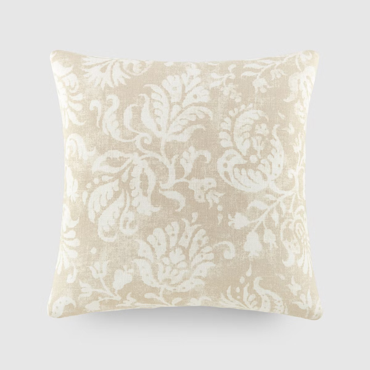 Distressed Floral Pattern Gray Cotton Throw Pillow Cover With Pillow Insert Set - Becky Cameron | Target