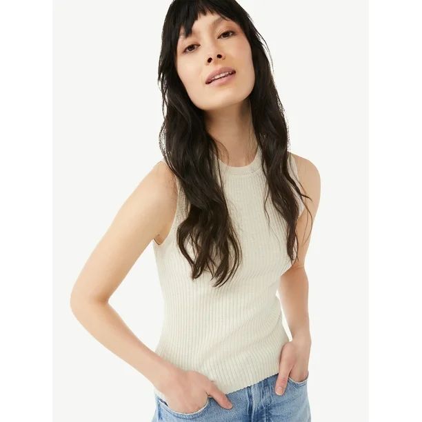 Free Assembly Women's Ribbed Sweater Tank Top | Walmart (US)