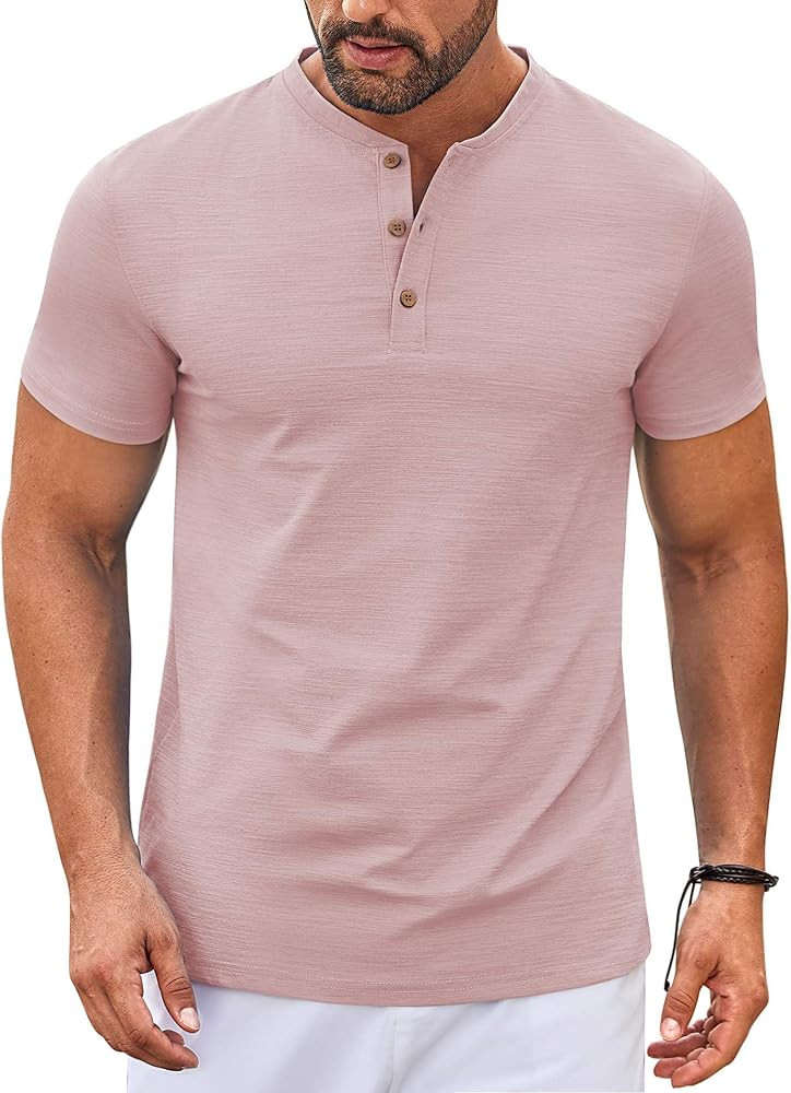 COOFANDY Mens Henley Shirts Short Sleeve Casual Stylish T Shirts Lightweight Summer Basic Tee Top... | Amazon (US)