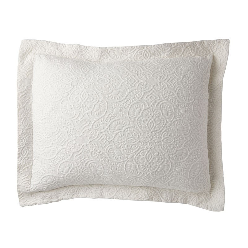 Westminster Cotton Matelassé Sham - Ivory | The Company Store