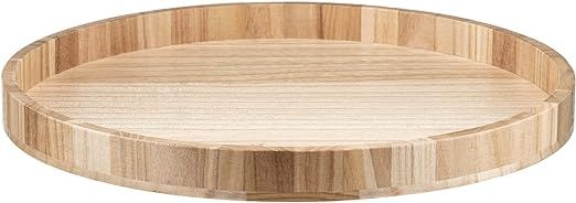 16 Inches Extra Large Solid Wooden Serving Tray Round Tea Coffee Table Tray Snack Food Meals Serv... | Amazon (US)