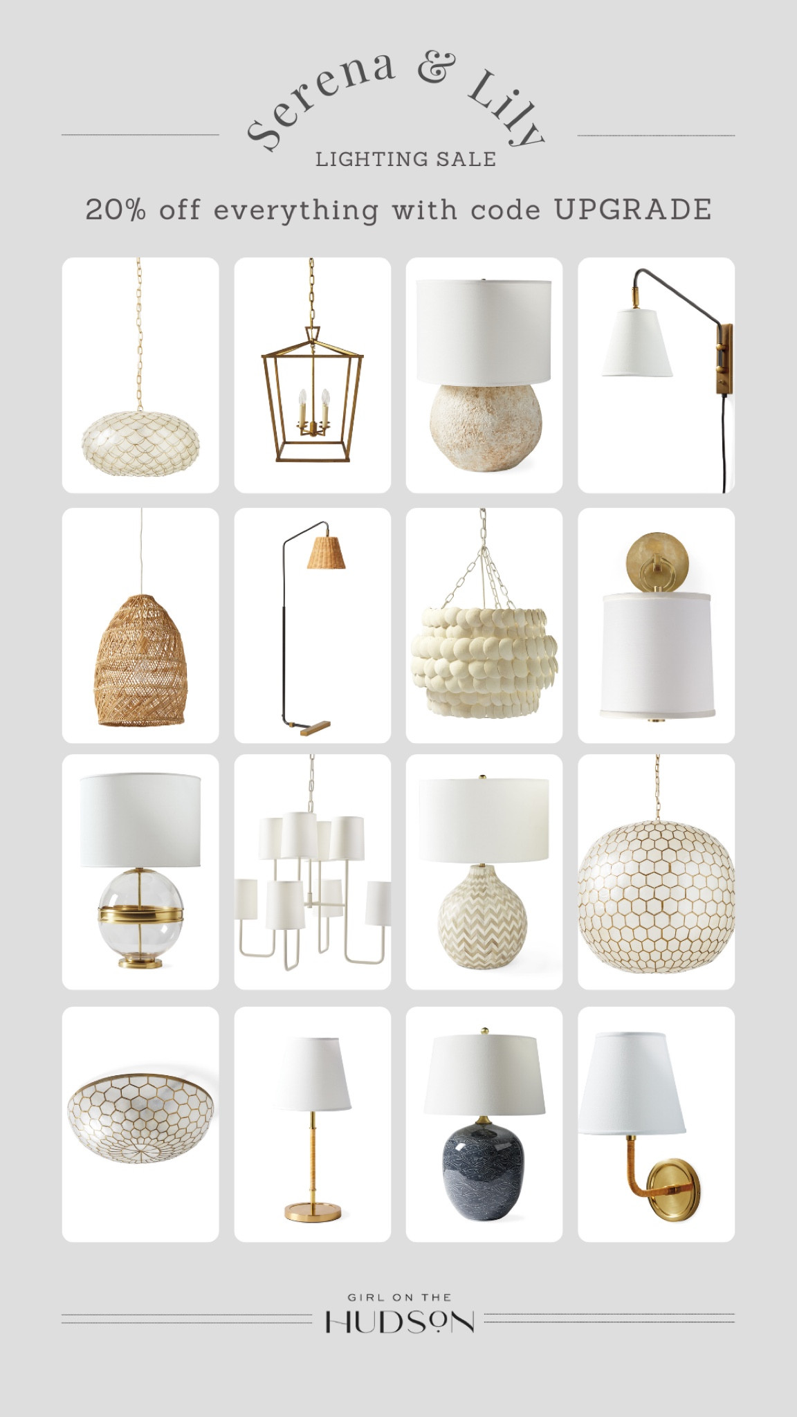 Serena & lily lighting sale 

Chandelier, sconce, pendant, table lamp, floor lamp

#LTKsalealert #LTKhome