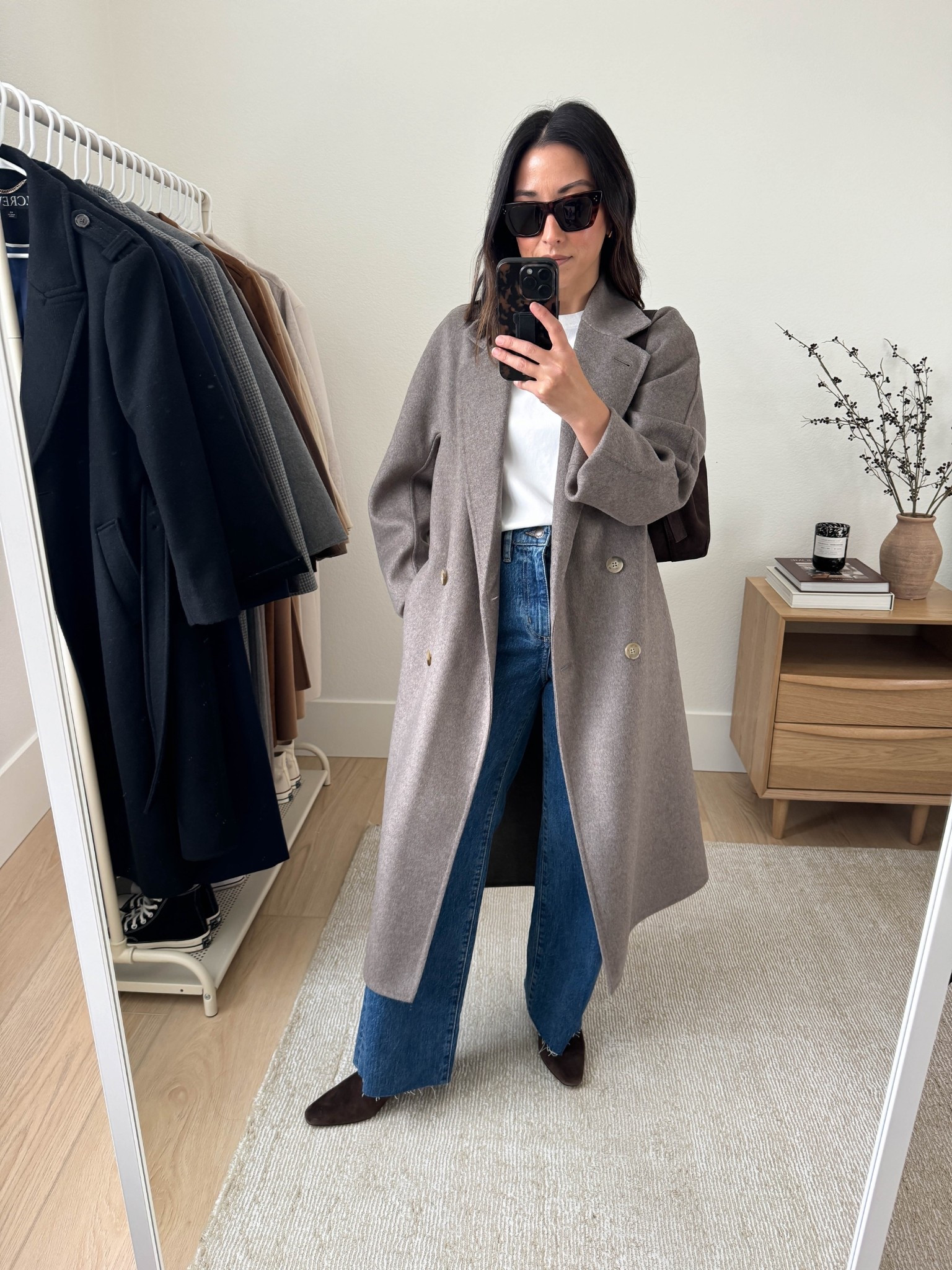 Madewell dimes boot styled multiple ways. 

Aritzia Slouch Double Faced Coat xs. Runs roomy so great for layering
Aritzia tee medium
Aritzia Remy high rise jeans 26 (sized up), cut hems
Madewell Dime booties 5.5
Madewell small shoulder bag
Celine sunglasses

Fall outfits, fall style, petite style 

#LTKPetite #LTKStyleTip #LTKSeasonal