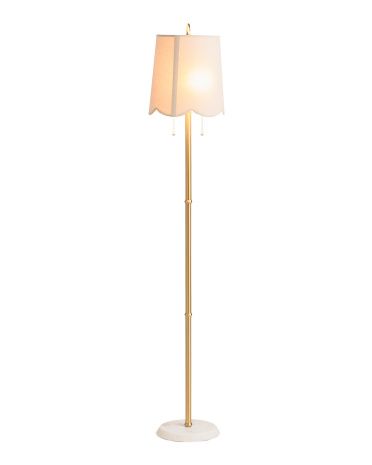 66in Metal Floor Lamp With Scalloped Shade | TJ Maxx