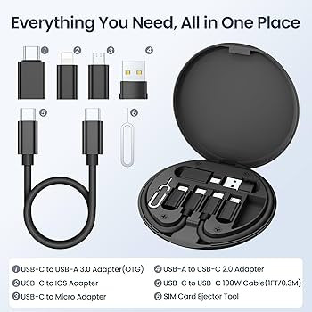 Elebase Multi USB Charger Adapter Kit,Micro USBC Adaptor with 1Ft 100W Charging Cable,Type C to U... | Amazon (US)