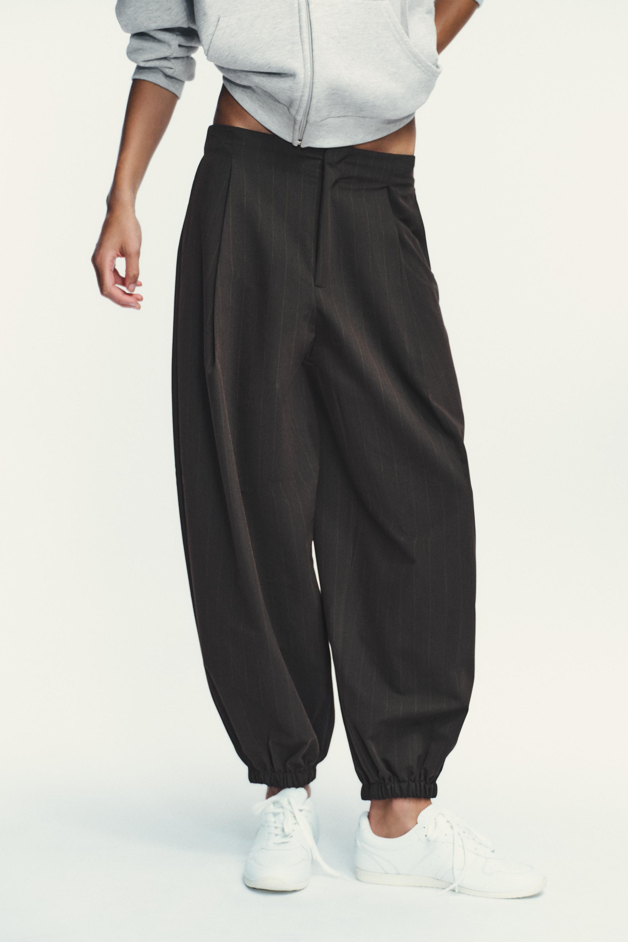 PINSTRIPE PLEATED BALLOON PANTS | Zara US