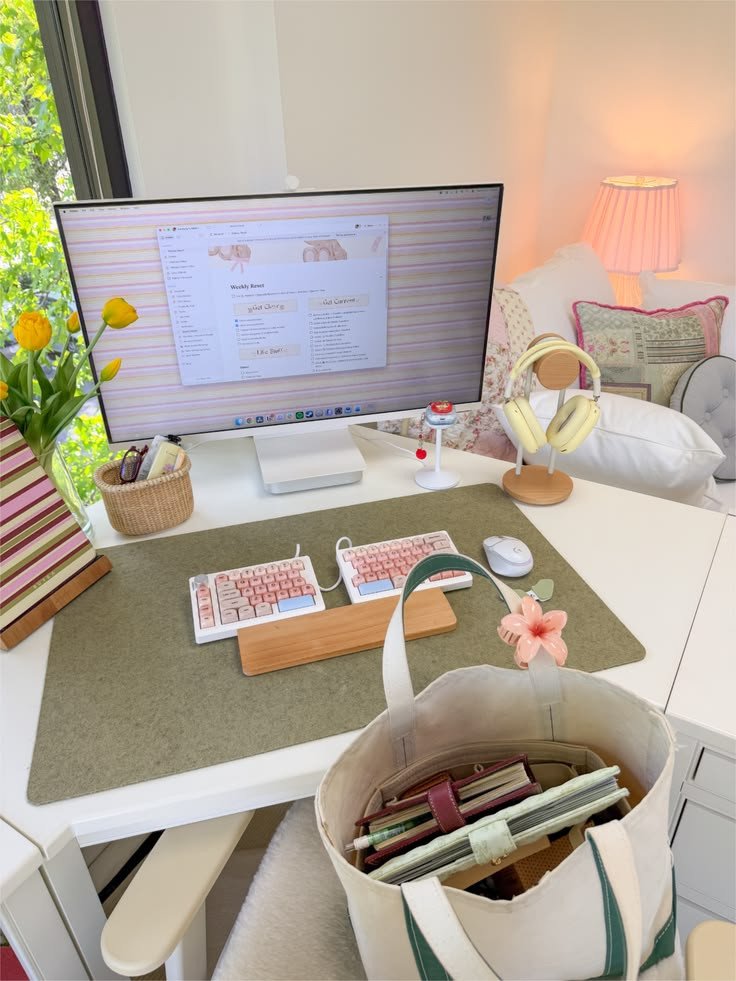 cute items to help make your desk a bit more cozy 🕯️🤎 #desk #office #homedecor #interiordesign #home #decor #desksetup #workspace #homeoffice 

 #LTKSeasonal #LTKHome #LTKWorkwear