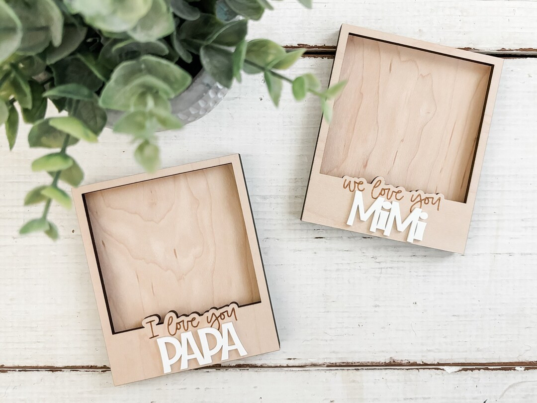 Custom Mini Wood Photo Frame for Grandparents | Engraved Magnetic Picture Frame | Gift for Grandp... | Etsy (US)