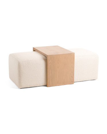 53.75x20x27 Modern Ottoman With Wood Table | Home | Marshalls | Marshalls