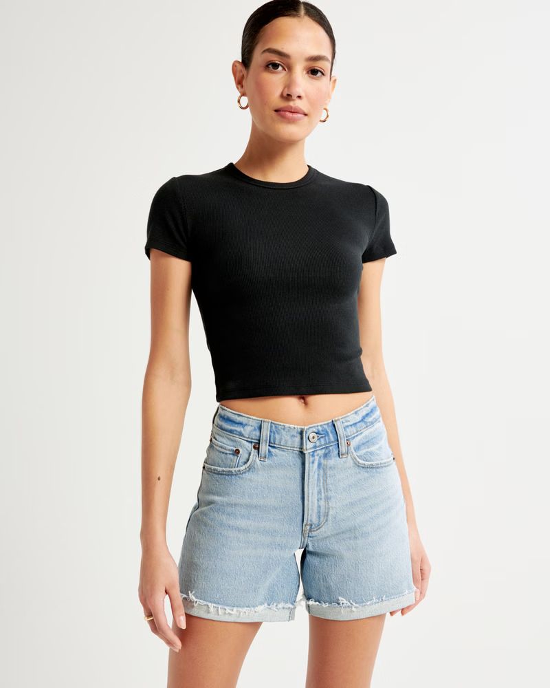 Women's Mid Rise Baggy Short | Women's Bottoms | Abercrombie.com | Abercrombie & Fitch (US)