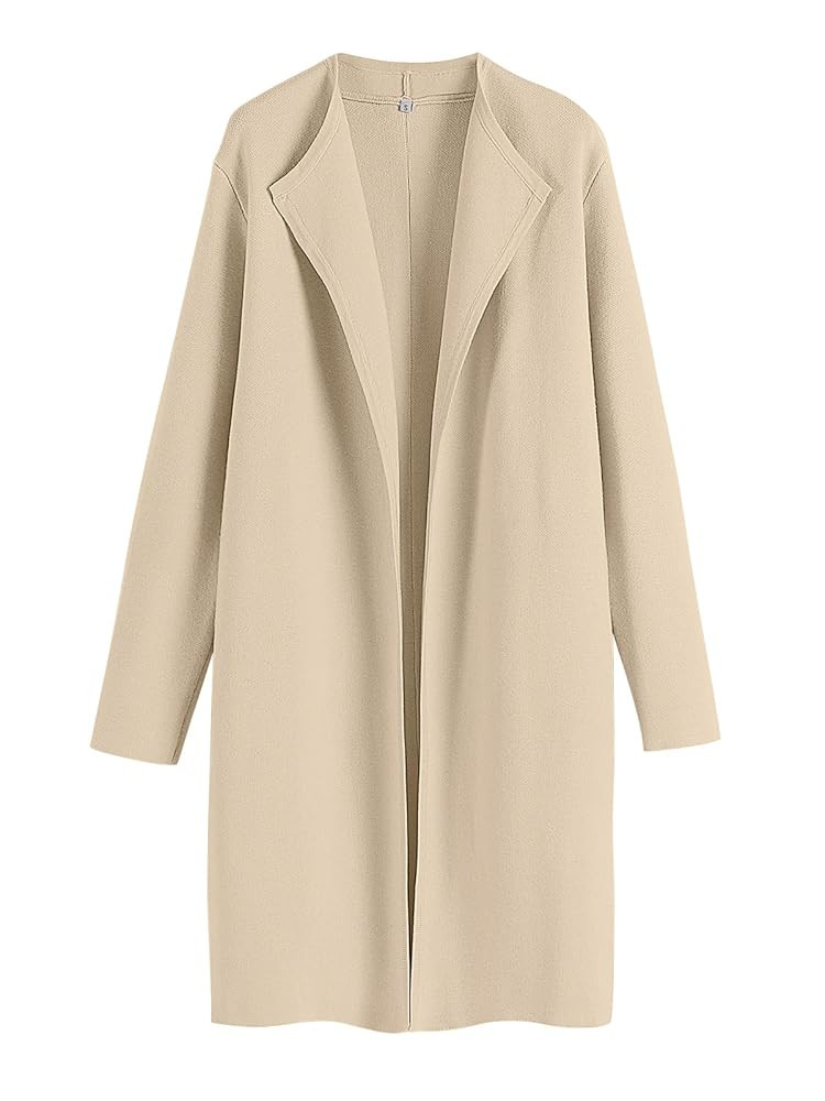 ANRABESS Women's Long Cardigans Sweater 2025 Fall Casual Lapel Open Front Knit Warm Wool Coatigan... | Amazon (US)