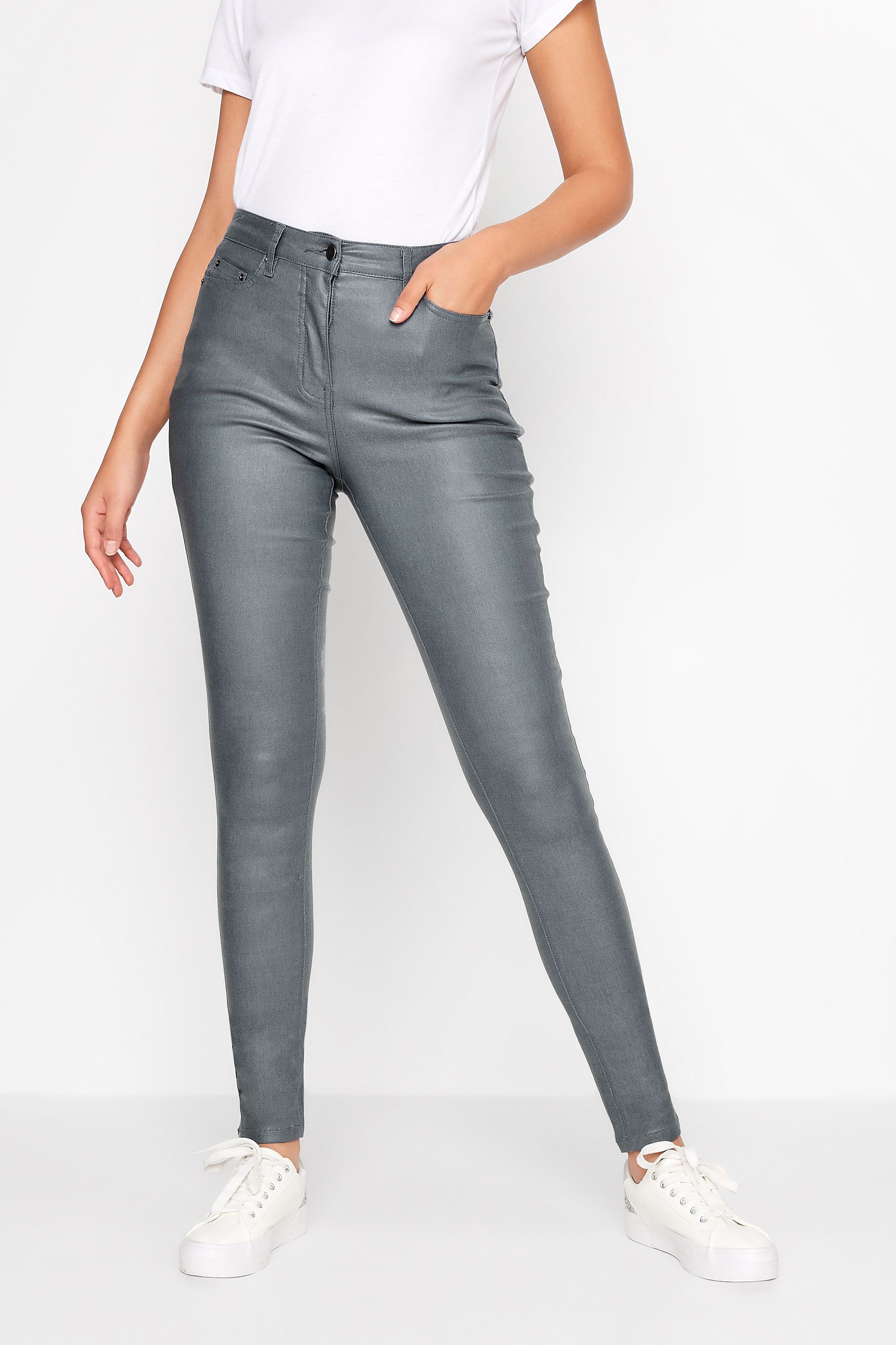 LTS Tall Blue Coated AVA Skinny Jeans | Long Tall Sally