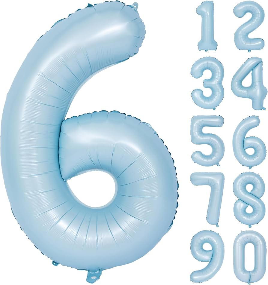 40 In Matte Blue Number Balloons Helium Foil Mylar Balloon Birthday Party banquet Decoration Digi... | Amazon (US)