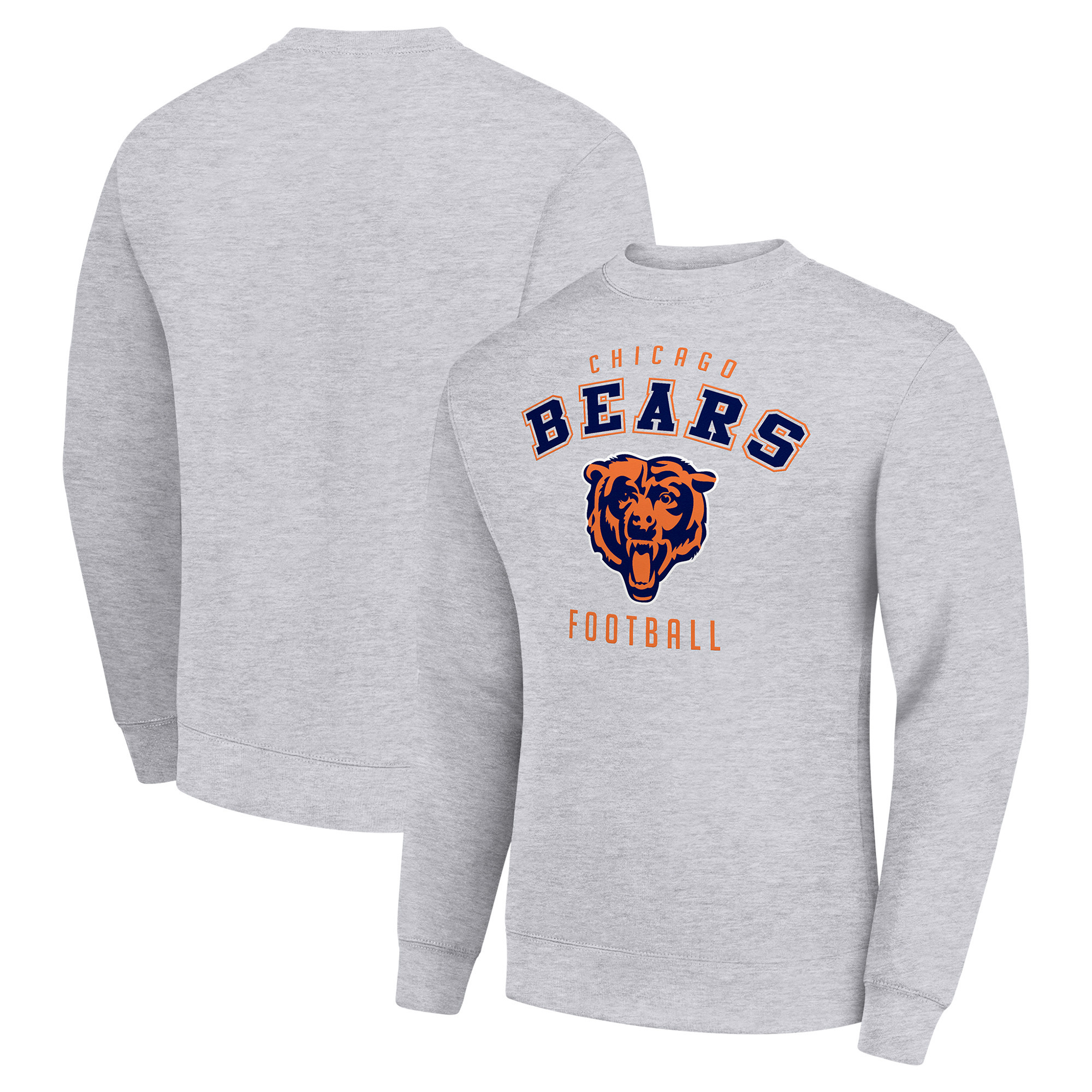 Men's Starter Heather Gray Chicago Bears Team Logo Pullover Sweatshirt | Fanatics