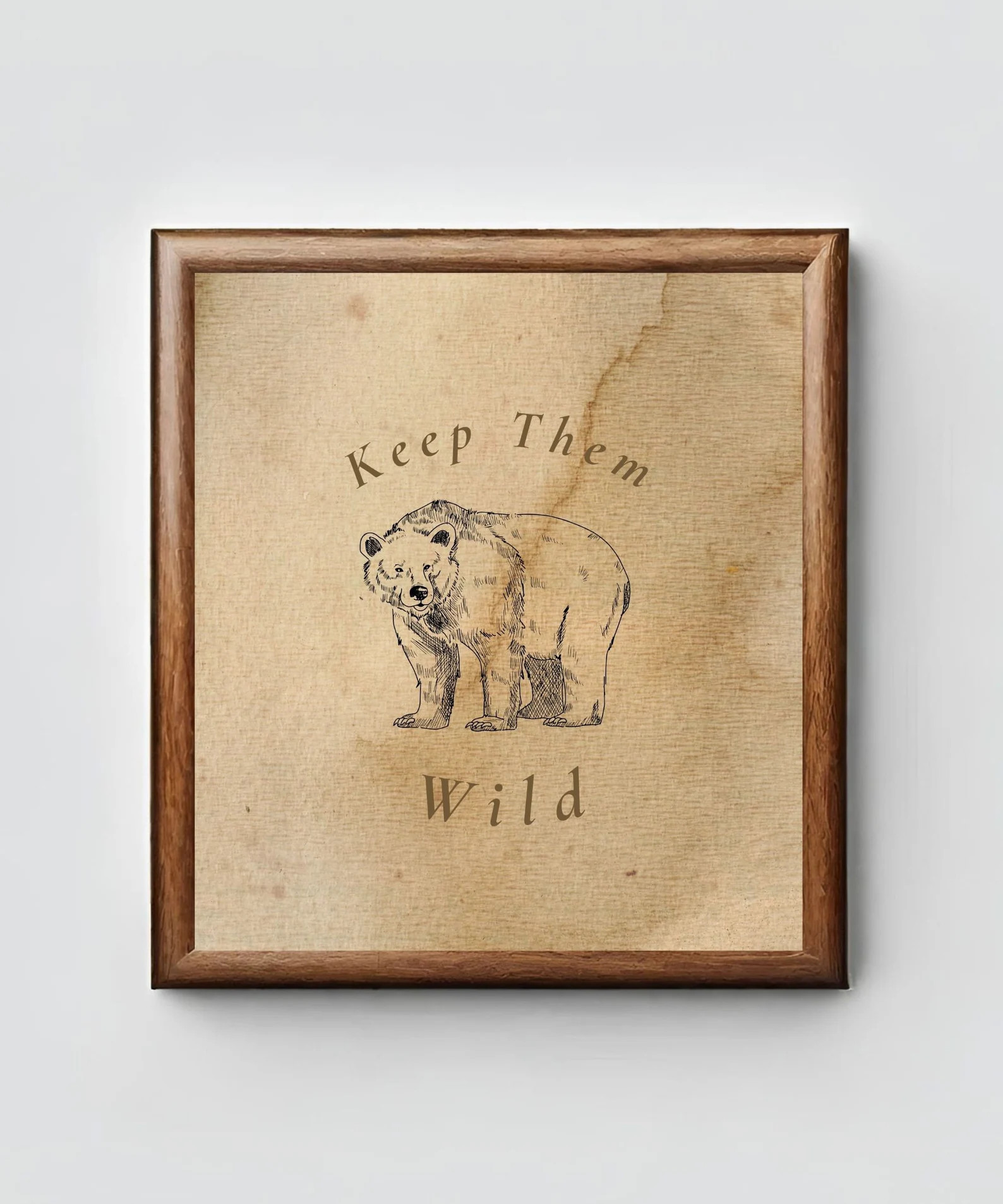 Keep Them Wild Digital Print, Woodland Nursery Print, Rustic Nursery Print, Vintage Nursery, Bear... | Etsy (US)