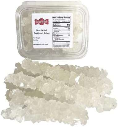 SweetGlob Old Fashioned Rock Candy Crystals on Strings (Clear White, 2 Pound) | Amazon (US)