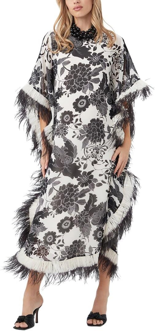 Trina Turk Women's Feather Trim Maxi Caftan | Amazon (US)