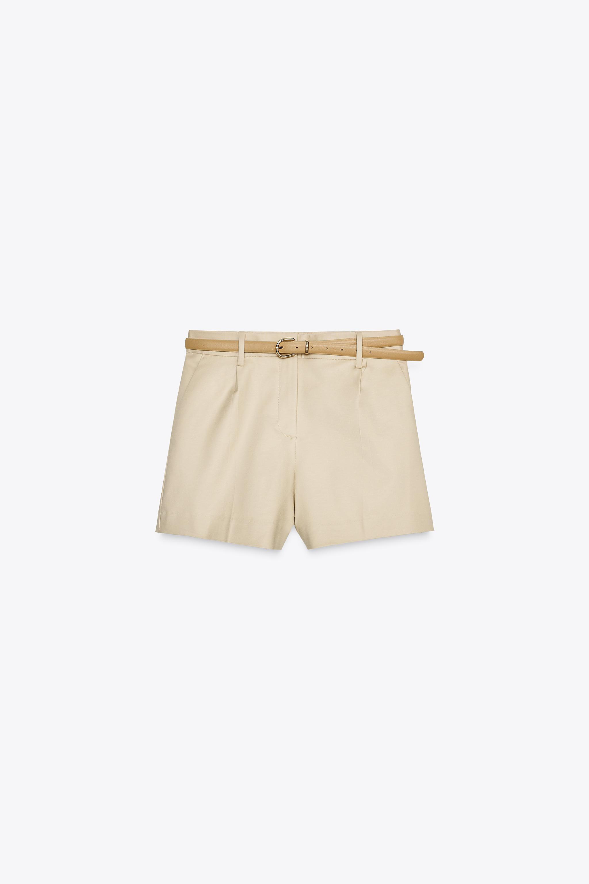DARTED BERMUDA SHORTS WITH BELT | Zara UK