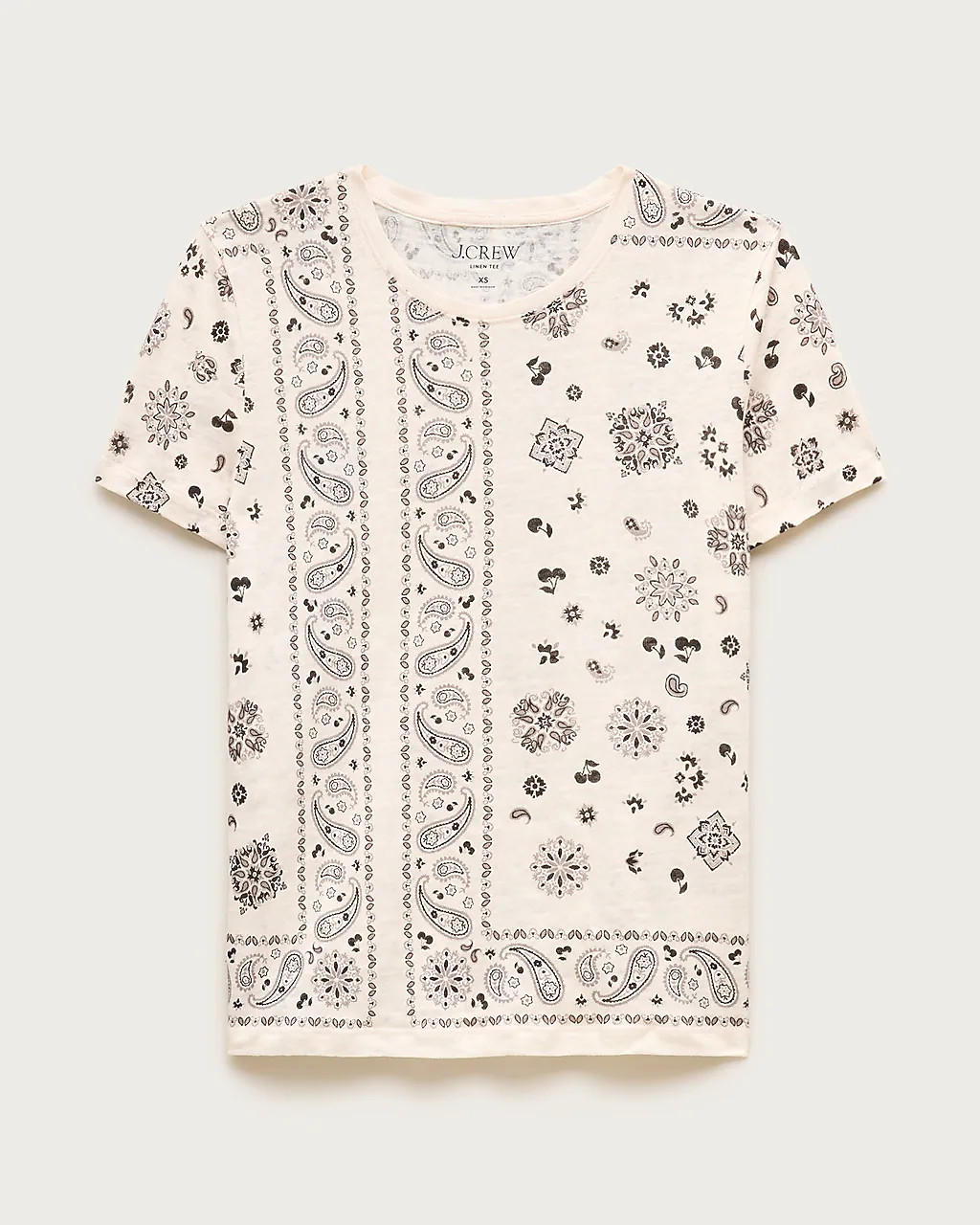 New relaxed linen T-shirt in bandana print | J. Crew US
