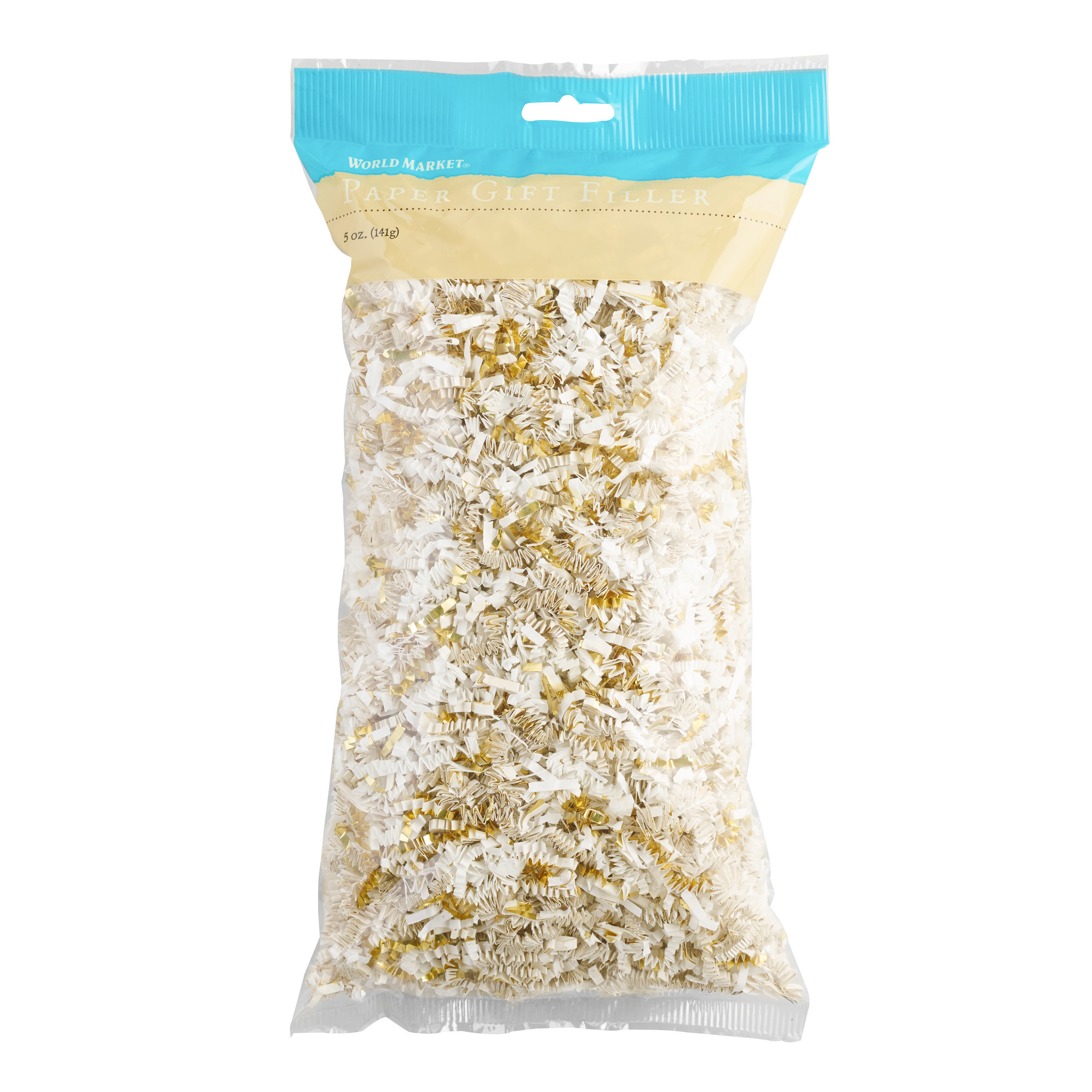 White And Gold Crinkle Basket Filler | World Market