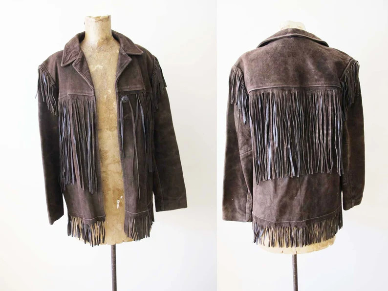 Vintage 60s Brown Suede Leather Jacket Condition Issues S 1960s Dark Brown Davy Crocket Western C... | Etsy (US)