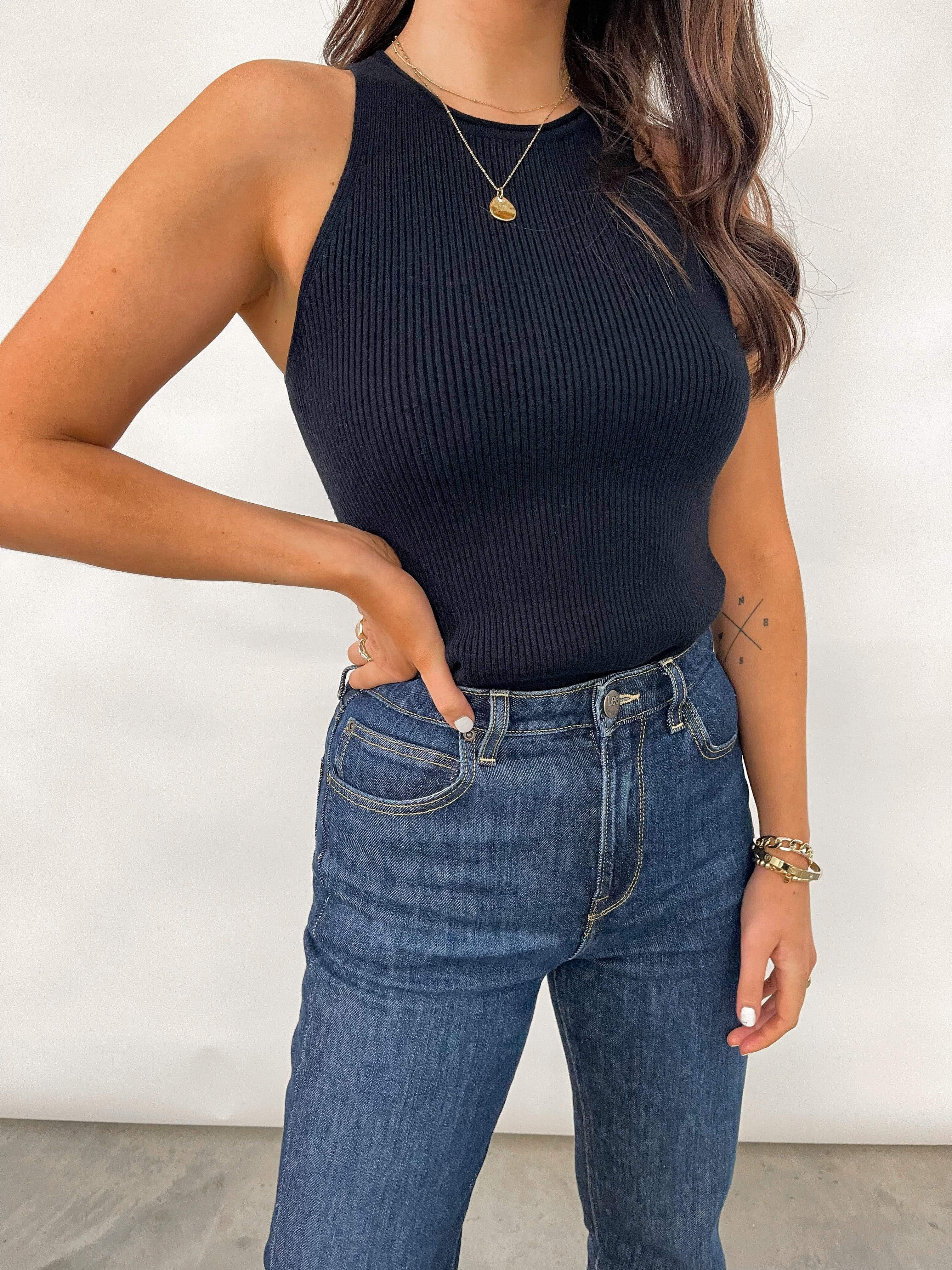 Billie Ribbed Racer Tee | Pretty Lavish (UK)